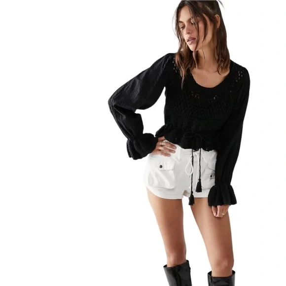 New FREE PEOPLE Megan Crochet Top size S - Picture 1 of 8
